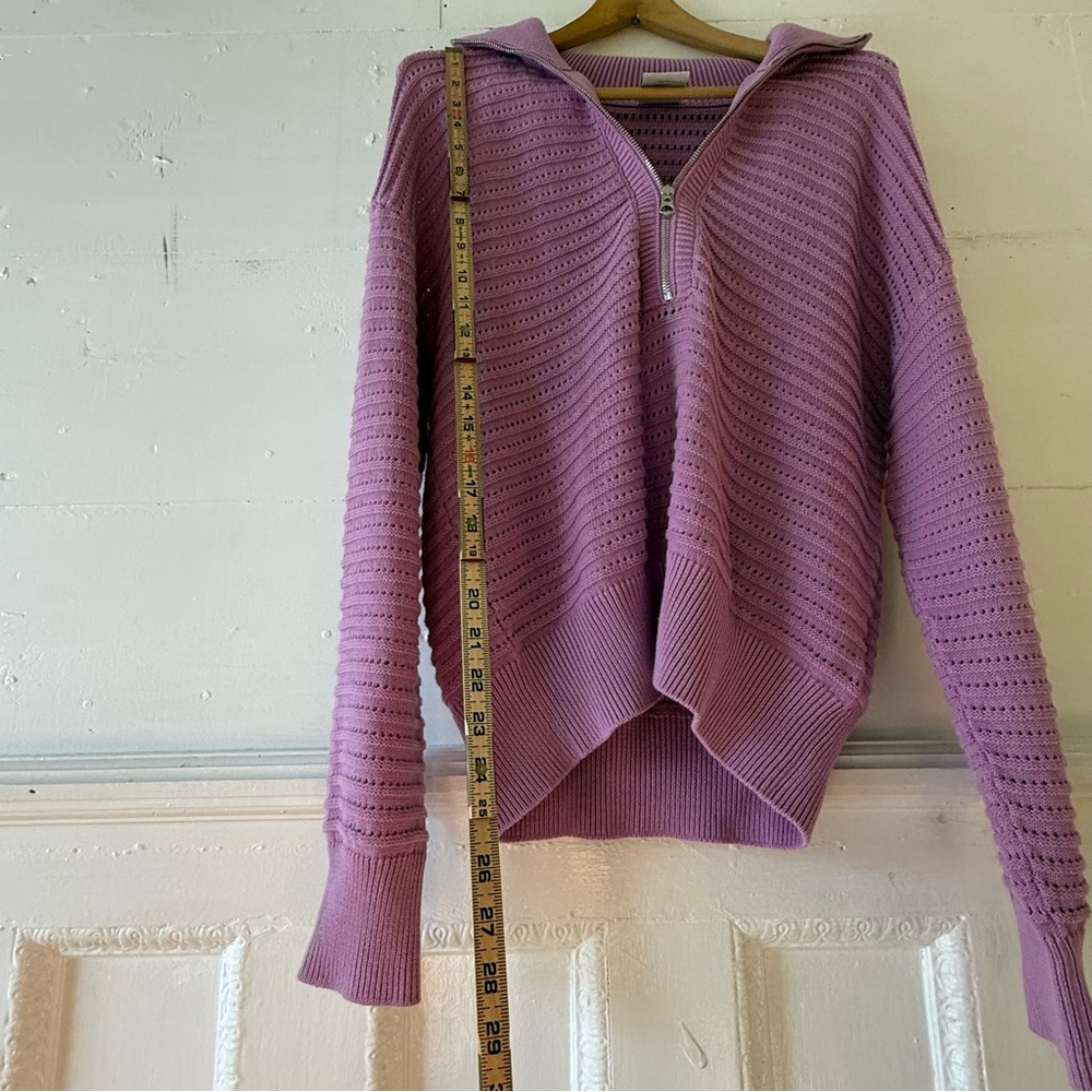 Varley Tara pointelle half zip knit pullover NWT size medium - Picture 9 of 10